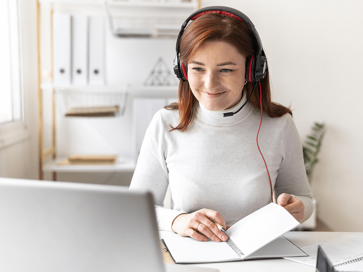 Student with a remote learning experience