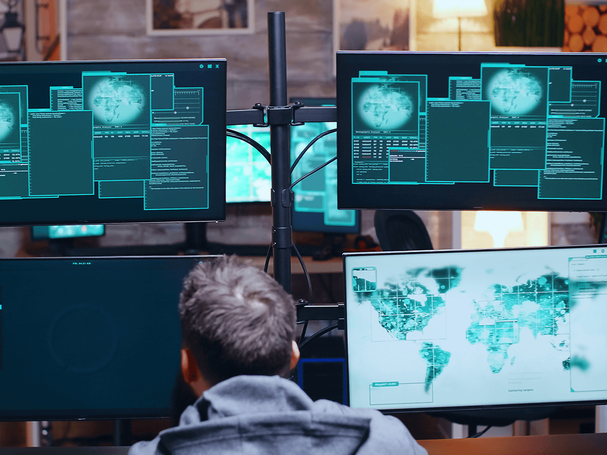 IT officer monitoring cyber security in the energy sector 