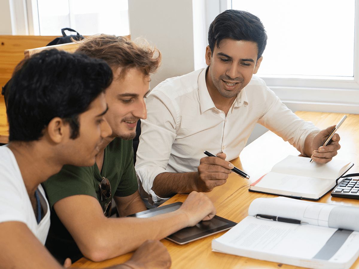 Students weighing pros and cons to a career in data science