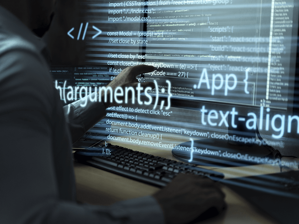 Data analyst using programming language tool for data wrangling