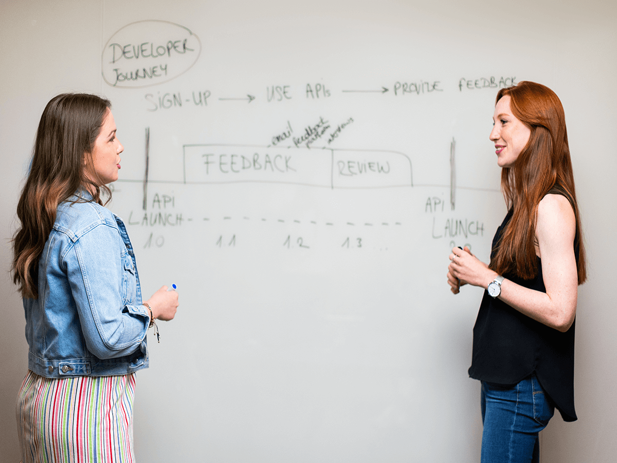 Software developers applying decision trees in software engineering.