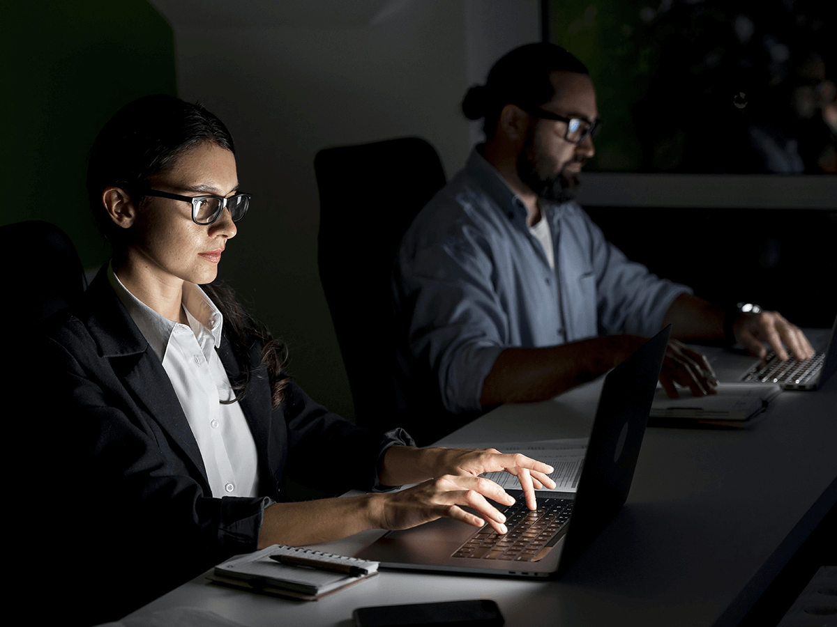 Data professionals using a business continuity planning for cyber security. 