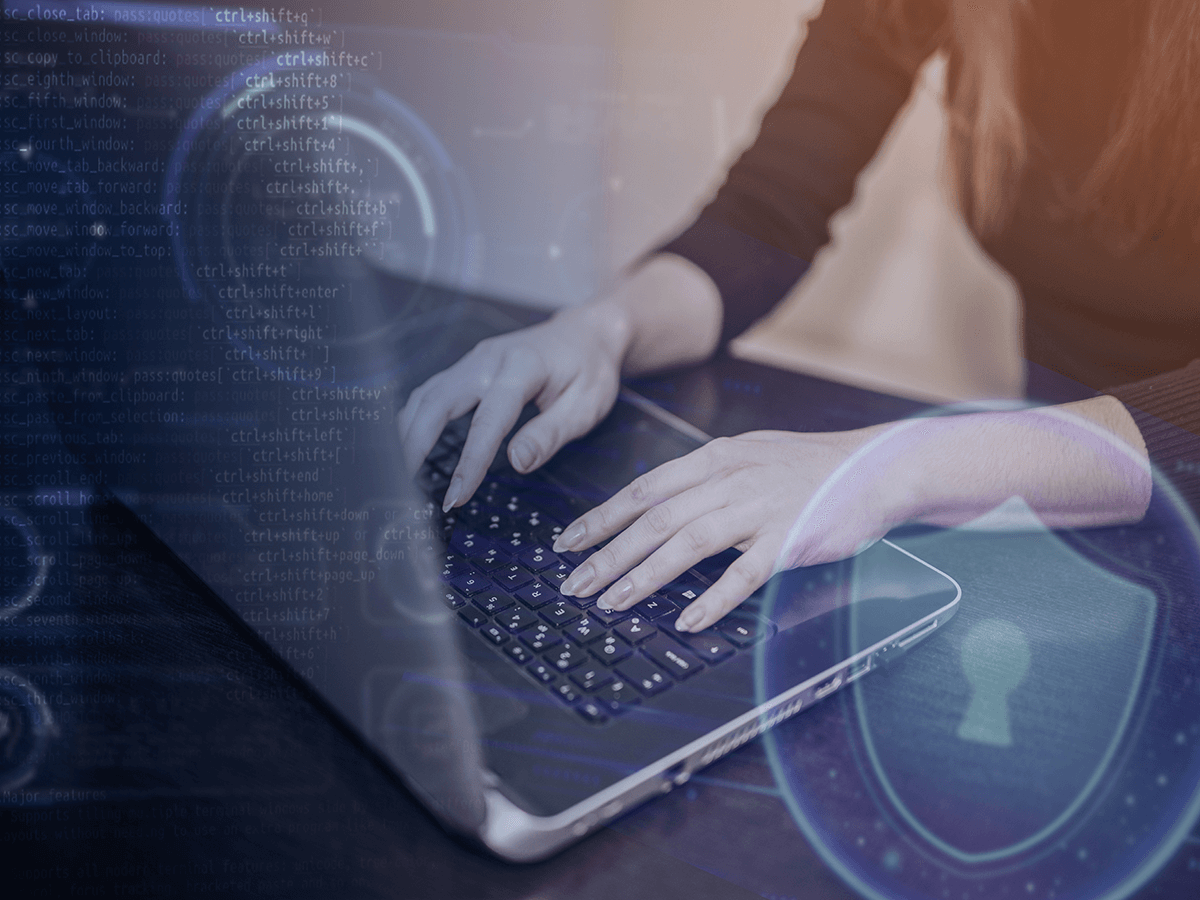 Tech expert protecting the computer systems with industrial cyber security.
