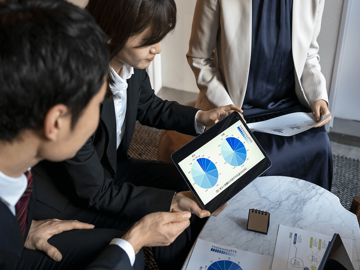 Data analysts collecting data for cyber security analytics report.