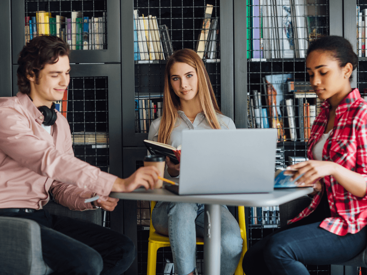 IT students learning skills for a cyber security career.