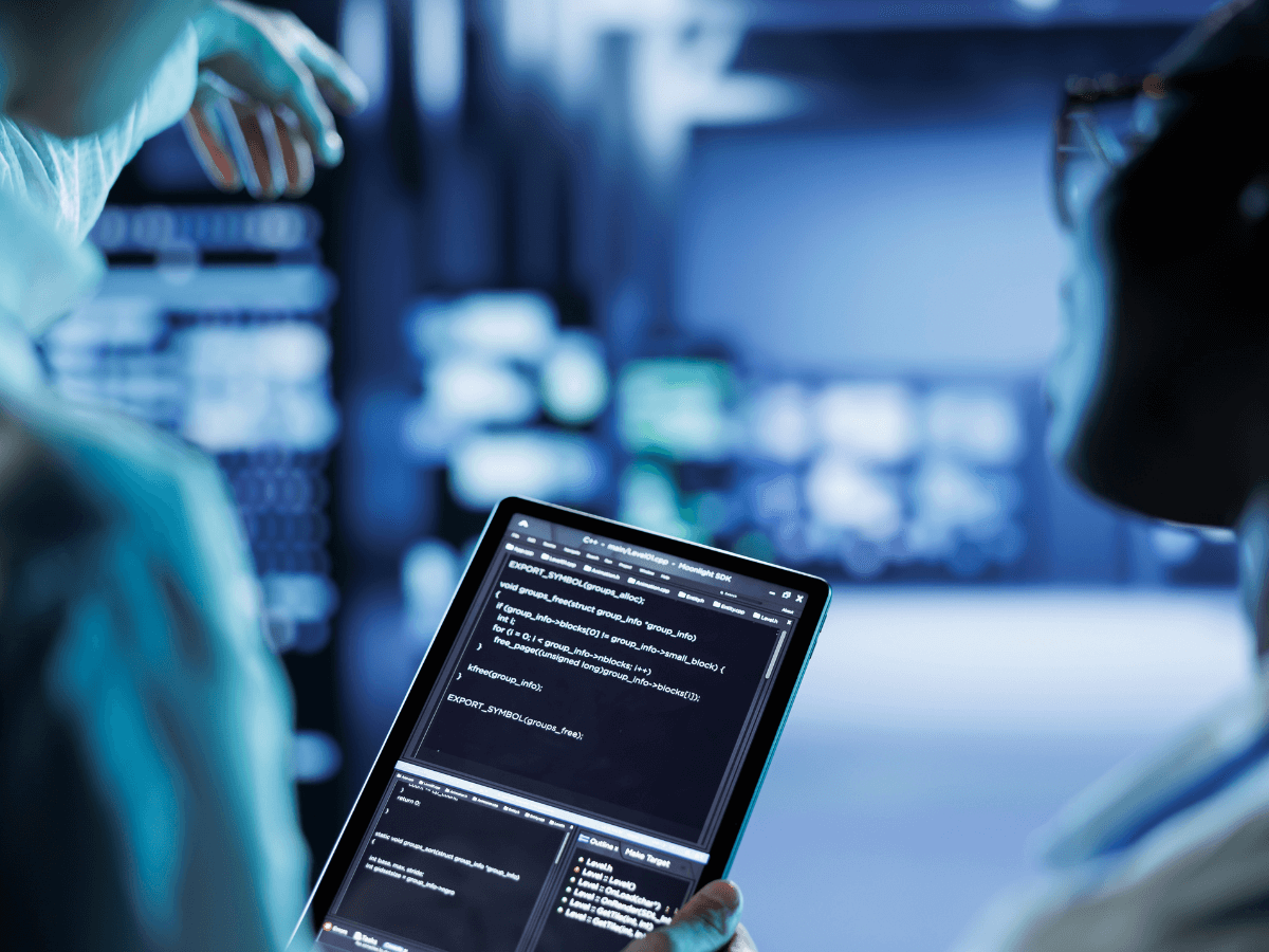 Data scientists applying natural language processing in data science project.